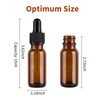 HWASHIN 48 Pack 1/2 oz (15ml) Amber Glass Bottles with