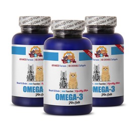 cat Itch Relief - Premium Omega 3 - for Cats Formula - Overall Health and Well Being - Omega 3 for Cats chewable - 540 Softgels (3 Bottle)