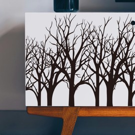 PLIGREAT 3 Sheets Tree Branches Rub on Transfer Stickers, Black Furniture Transfer Sticker for Crafts Waterproof Rub on Decals for Wood Furniture Scrapbook Home Decorations, 6"x12"/15x30cm