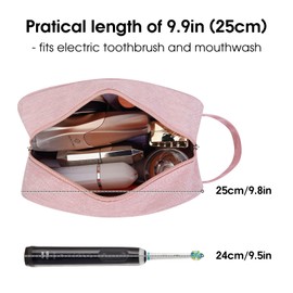 Travel Toiletry Wash Bag for Women Traveling Dopp Kit Makeup Bag Organizer for Toiletries Accessories Cosmetics (Pink)