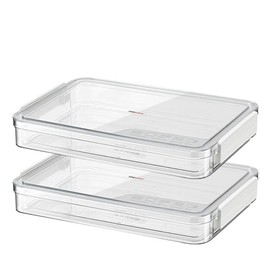 Comforhous 2 Pack Document Storage Clear Plastic Storage Boxes with Lids Stackable Storage Bins Paper Storage Box Containers for Organizing A4 File Paper Document Photo Scrapbook Craft Storage White