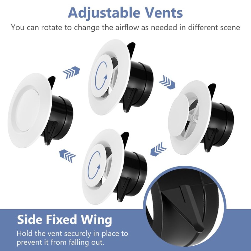 NUTKIT 70mm/ 3 Inch Round Ceiling Vent, Adjustable Air Vent