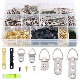 601Pcs Heavy Duty Picture Hangers Kit with 1 Mini Gradienter, Assorted Picture Hangers Hooks with Screws Kit for Home Office Photo Picture Painting Hanging Solutions with Box - 7 Models