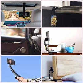 Soporte Teléfono Porta Celular 360° Carro Brazo Ajustable Negro