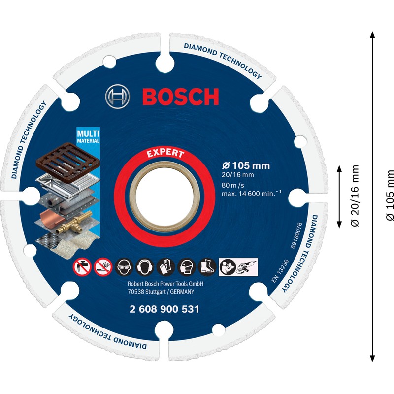 Bosch Professional 1x Expert Diamond Metal Wheel Cutting Disc (for