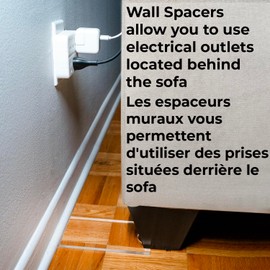 Universal Clear Acrylic Couch Stopper, Wall Spacer for Furniture - Couch, Bed, and Sofa Protector - Fits Round and Square Legs - Prevents Wall Damage, Fire Hazard from Baseboard Heaters