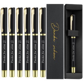 Tenare Set of 6 Thank You Gifts Thank You for Everything Ballpoint Pen Thank You Ballpoint Pen Metal Retractable Ballpoint Pen with Gift Boxes Farewell Thank You Gift for Teachers Colleagues Doctor