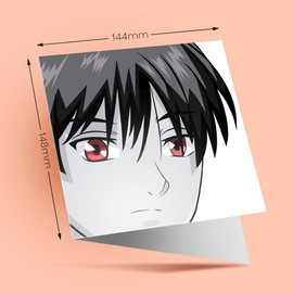 1 x Greeting Card Manga Anime Boy Man Japanese - Blank Birthday Celebration Anniversary #45668