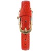 Peugeot Ladies Mini Square Crystal Gold-Tone Dial Blood Orange Red