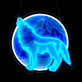 14x14 inch Wolf Neon Sign Art Wall Lights for Beer Bar Club Bedroom Hotel Pub Cafe Wedding Birthday Party Gifts