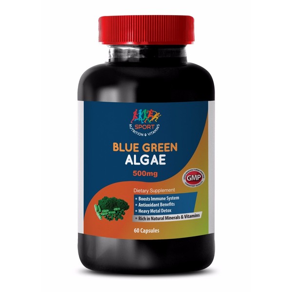 energy vitamins for men - ORGANIC BLUE GREEN ALGAE 500MG 1B - spirulina raw orga