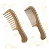 Baluue 2pcs Natural Sandalwood Hair Combs Set Portable Wide Tooth