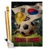 World Cup South Korea Burlap House Flag Set Sports Soccer