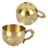 Brass Tea Cup Exquisite Embossed Patterns Retro European Small Coffee