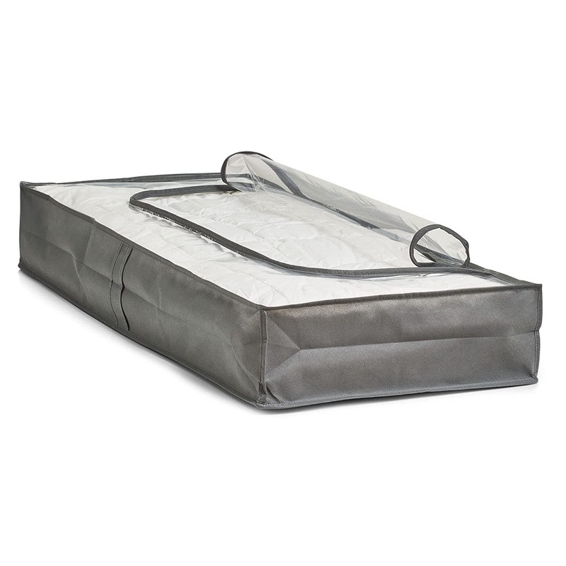 Zeller Under Bed Storage Bag 103x45x15cm of Fleece in Grey,