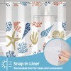 Lexfvpoo No Hook Nautical Coastal Shower Curtain with Snap in