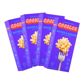 Goodles Mover & Shaker Mac & Cheese 4 Pack, 6oz - 14g Protein, 6g Fiber with Prebiotics, 21 Plant-Based Nutrients and Made w/REAL Cheese! | Clean Label Certified