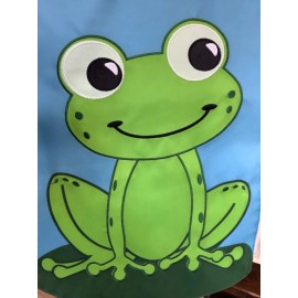 Evergreen Flag & Garden Frog  basic appliqué  garden flag