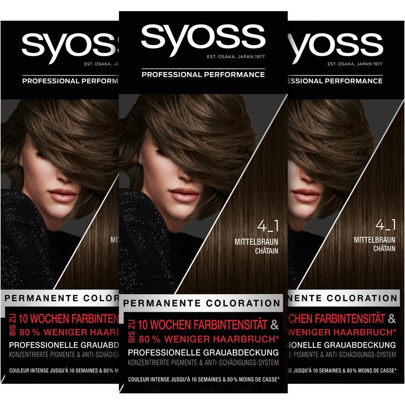 Syoss Color Coloration Hair Dye, 4_1 Medium Brown Level 3