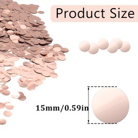 Hocansen 50g/1.76oz Round Confetti 15mm Multicolor Sequin Table Confetti Polka Dot Decoration for Balloons Wedding Party (Rose Gold/ZX-YX)