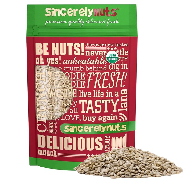 Sincerely Nuts Organic Sunflower Seed Kernels Raw (No Shell) (5lb bag) | Nutritious Antioxidant Rich Superfood Snack | Source of Protein, Fiber, Essential Vitamins & Minerals | Vegan and Gluten Free
