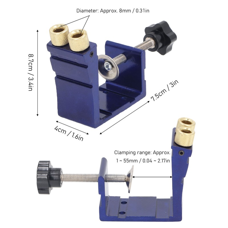 Pocket Hole Jig Kit Dowel System Set Woodwork Guides Joint
