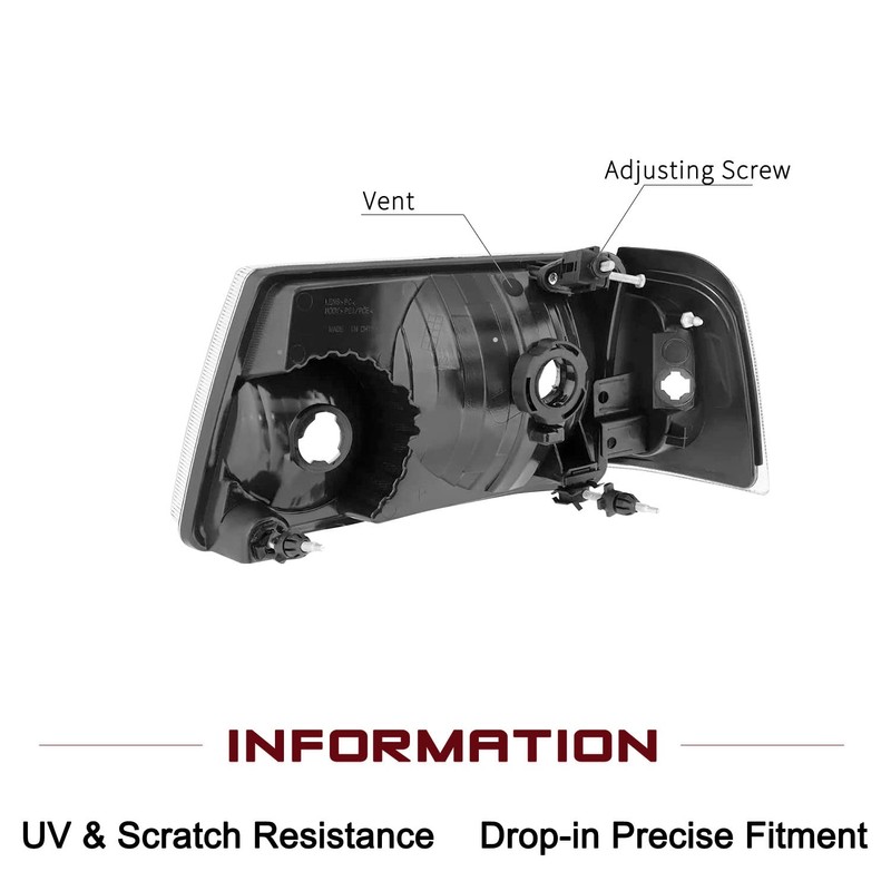 JSBOYAT Headlight Assembly Replacement Bulbs Included w/Corner Light 4PCS for