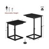 VAGUSICC C Shaped End Table, Adjustable Height Side Table for
