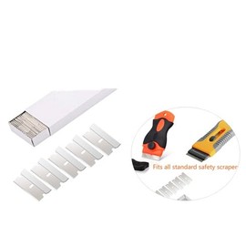 JAAGS Razor Blades, 100 Pack, Steel Safety Box Cutter Replacement Blades, Removes Paint and Decals, Cuts Boxes and Cords, Fits Most Utility Knives.