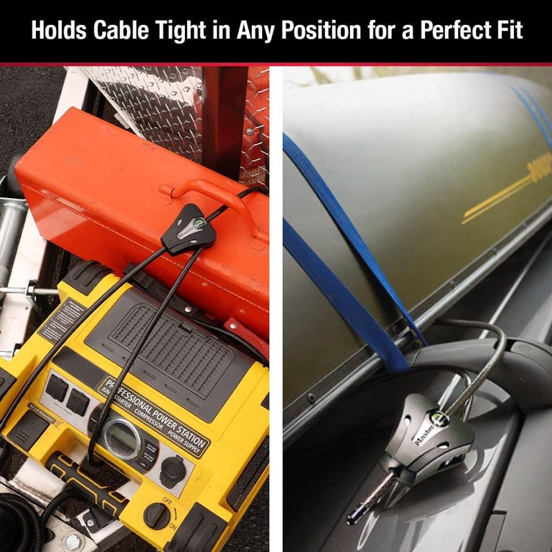 Master Lock Black Python Bike Lock with Key, Adjustable Metal