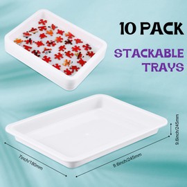 Hanaive 10 Pack Puzzle Sorting Trays for Jigsaws up to 1500 Pieces White Stackable Puzzle Sorting Trays Multipurpose Organizer Plates for Toys Beads Painting DIY Projects Fun Home Activities