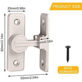 Lock Bolt with Screws, Luminous Door Bolt, Stainless Steel Door Lock, Lock Bolt with Screws, Sliding Latch, Padlock Locks, Suitable for All Interior and Exterior Doors