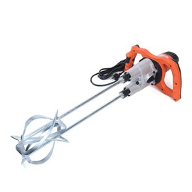 1800W Power Concrete Mixers Portable Electric Mortar Mixer Handheld Stirring Tool Dual Paddle High Low Gear 2 Speed Paint Cement Grout-mixing