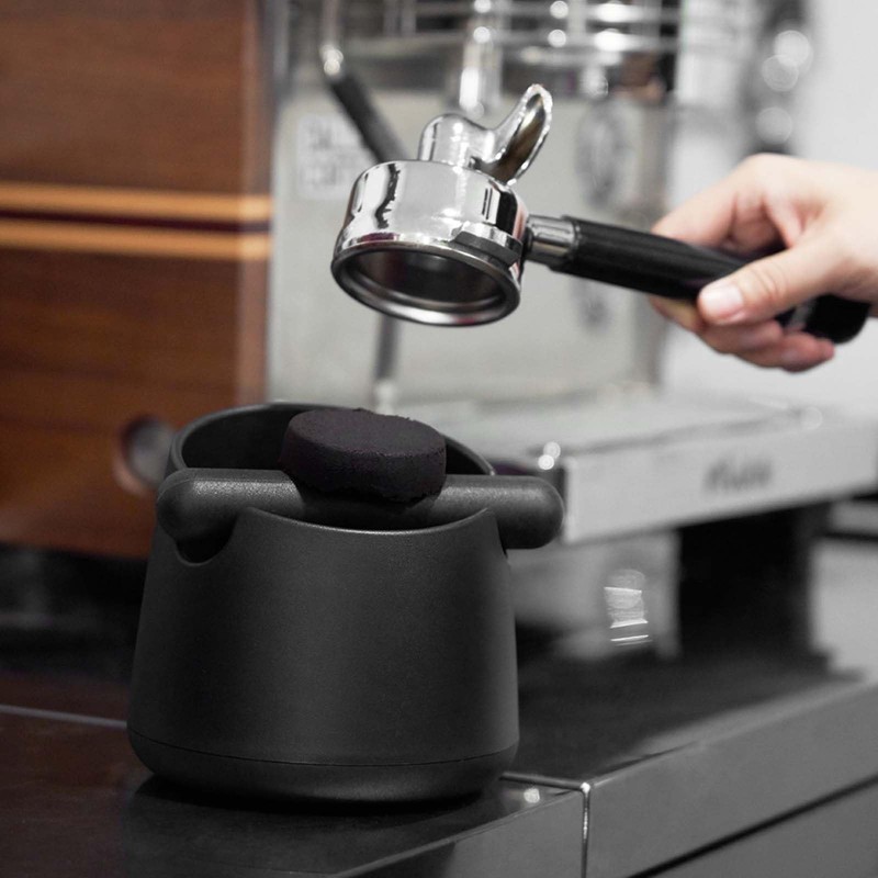 Espresso Knock Box, Black Coffee Knock Box, Round Coffee Bin,