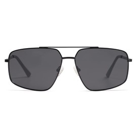 Appassal Retro Polarized Aviator Sunglasses Vintage Hexagonal Metal Frame Sun Glasses AP3634,Black/Grey