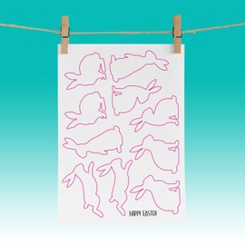 Easter Bunny Window Sticker - Plain White Rabbit Fun Car Decal Good Friday Christian Sunday Egg Hunt Family Kids Childs Home Accessories Decorations (10 Small Bunnies)