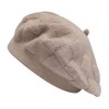 ZLYC French Beret Hat Reversieckered Solid Color Cashmere Warm Hat
