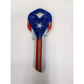 Jet Products Flag of Puerto Ric House Key Blank-KW1 KW11-FREE SHIPPING! B19