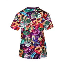 METRONS Mardi Gras Outfit for Men Carnival Costume T-Shirt Tuxedo Mask Tshirt,Tuxedo Mask Tshirt,Small