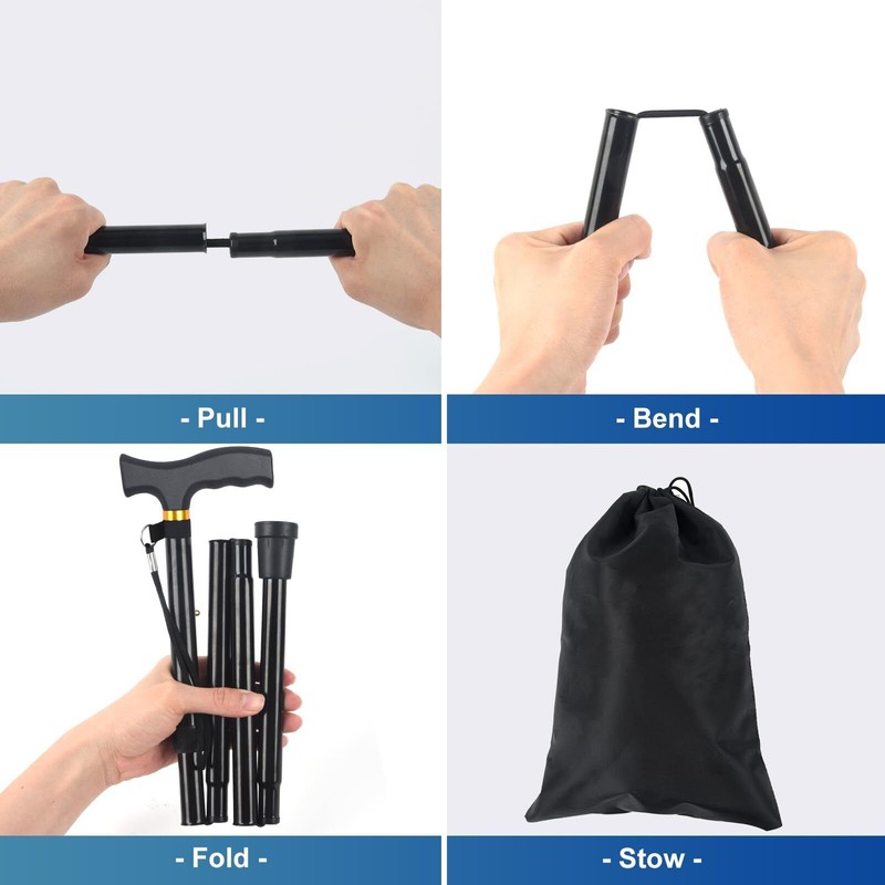 OUPARY Foldable Walking Cane for Men & Women - Portable