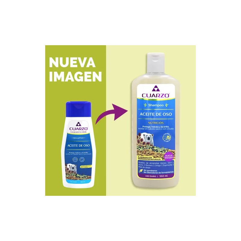 Shampoo Aceite De Oso Cuarzo 550 Ml