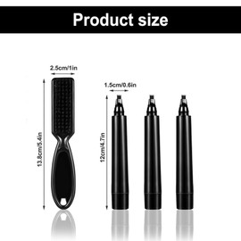 JINJUMEI Beard Filler Pen Set, 3 Beard Filler Pens with Beard Brush, Improve Facial Hair, Waterproof Beard Pen, Beard Pencil Filler for Men with Bristle Beard Brush, for Moustache and Eyebrows