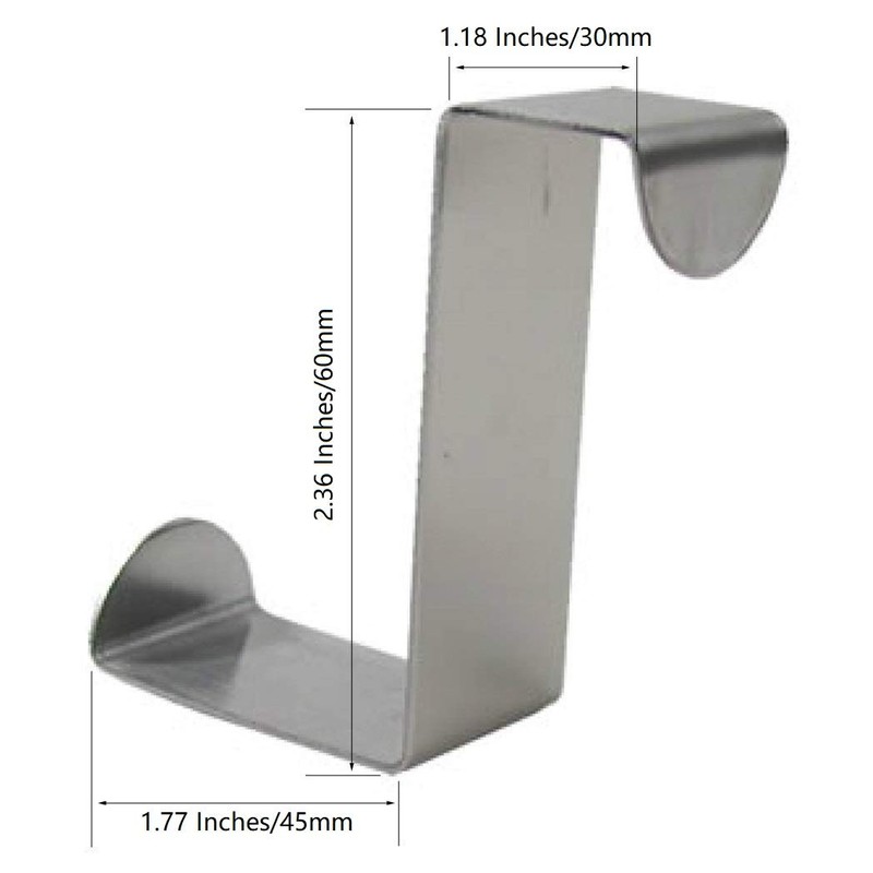 Home-organizer Tech Stainless Steel Reversible Over The Door Hook Removable