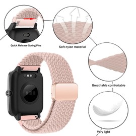 Issinlky Nylon Braided band for Veryfitpro ID205L, 19mm Elastic Strap for GRV FC1 IDW15 ID205S ID205G ID215G ID216 ID205L YM205L Uwatch3 Ufit GT BV205L TE021 SW020 SW021 SW023 Smartwatch