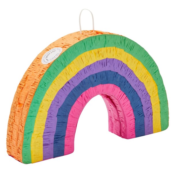 Rainbow Pinata for Pride, Baby Shower, Kids Birthday Party Decorations, (Small, 16.8 x 3.0 x 10.7 Inches)