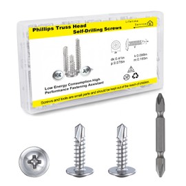 #8 x 5/8" Sheet Metal Self-Tapping Screws 410 Stainless Steel Round Head Phillips Self-Drilling Screws Modified Truss Head Sheet Metal Self-Drilling Screws (100PCS)