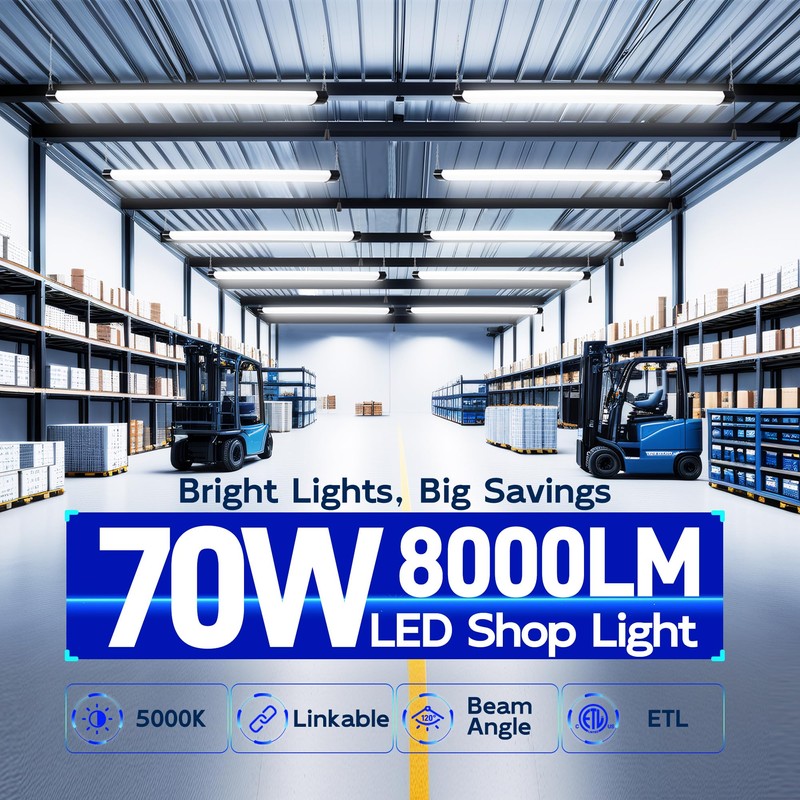 hykolity 4FT 70W LED Shop Light Linkable, 8000lm(300w Equivalent), 5000K