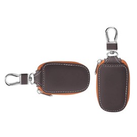 Car Key Case, Smart Key Holder Protection PU Leather Car key Chain bag Car Smart KeyChain Coin Holder Auto Remote Keyring Wallet (Brown)