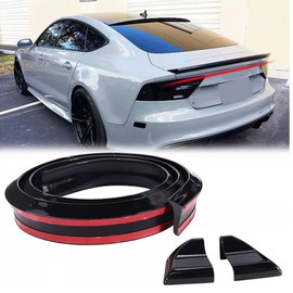 TuTuYa - Alerón de maletero de coche, color negro brillante, 1,5 m, alerón universal de goma para coche, alerón trasero para la mayoría de los coches populares