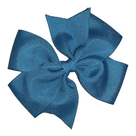 Solid Modern Turquoise Pinwheel Hair Bow 4" MADE IN USA